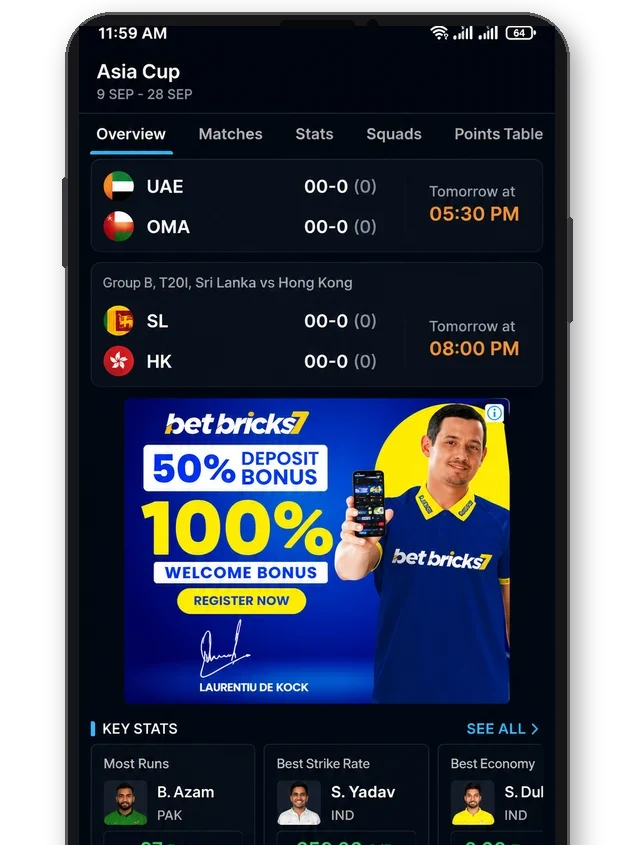 Live-score app activation